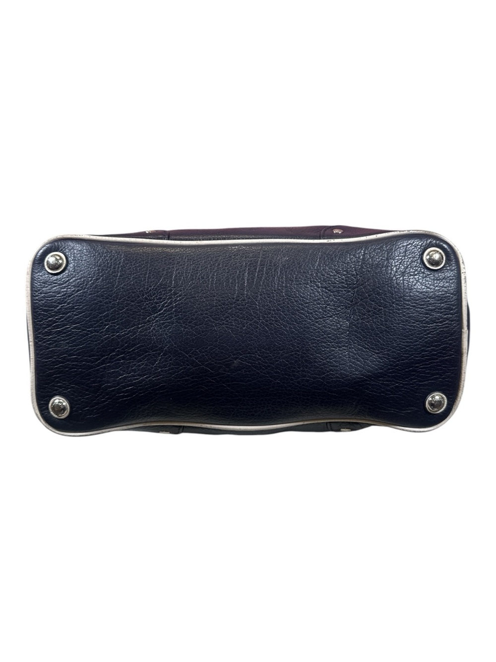 Coach Mickie Spectator Satchel Chalk and Navy Blue - Picture 7 of 17